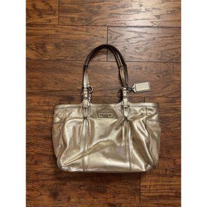 Coach Gold Metallic B1160-F16565 Madison Gallery Tote Purse Lilac Purple Inside